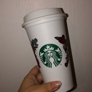 Cute flower reusable Starbucks white cup